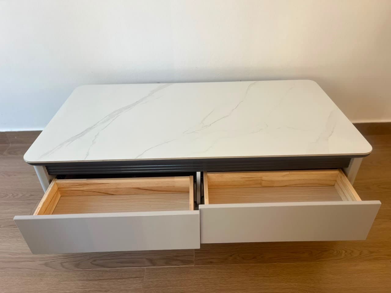 Modern TV Stand and Coffee Table Set Marble Effect thumbnail 4