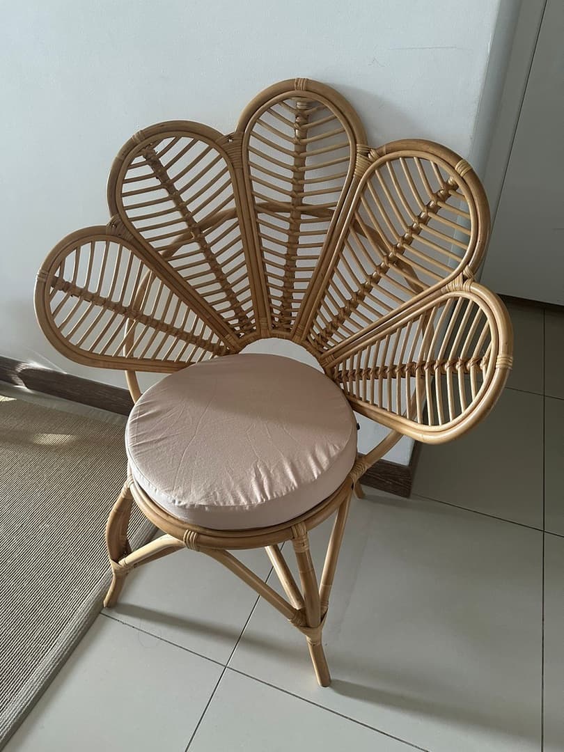 Rattan Flower Chair with Cushion thumbnail 2