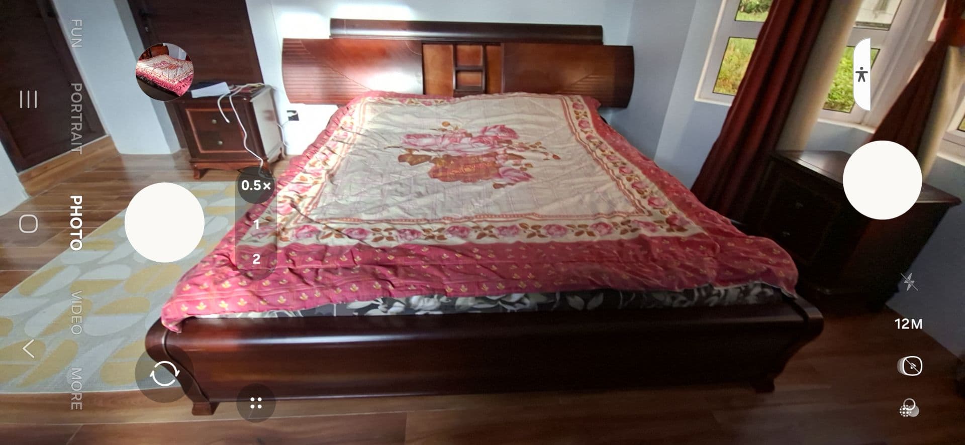 Solid wood king size  bed in mahogany with Headboard Storage thumbnail 5