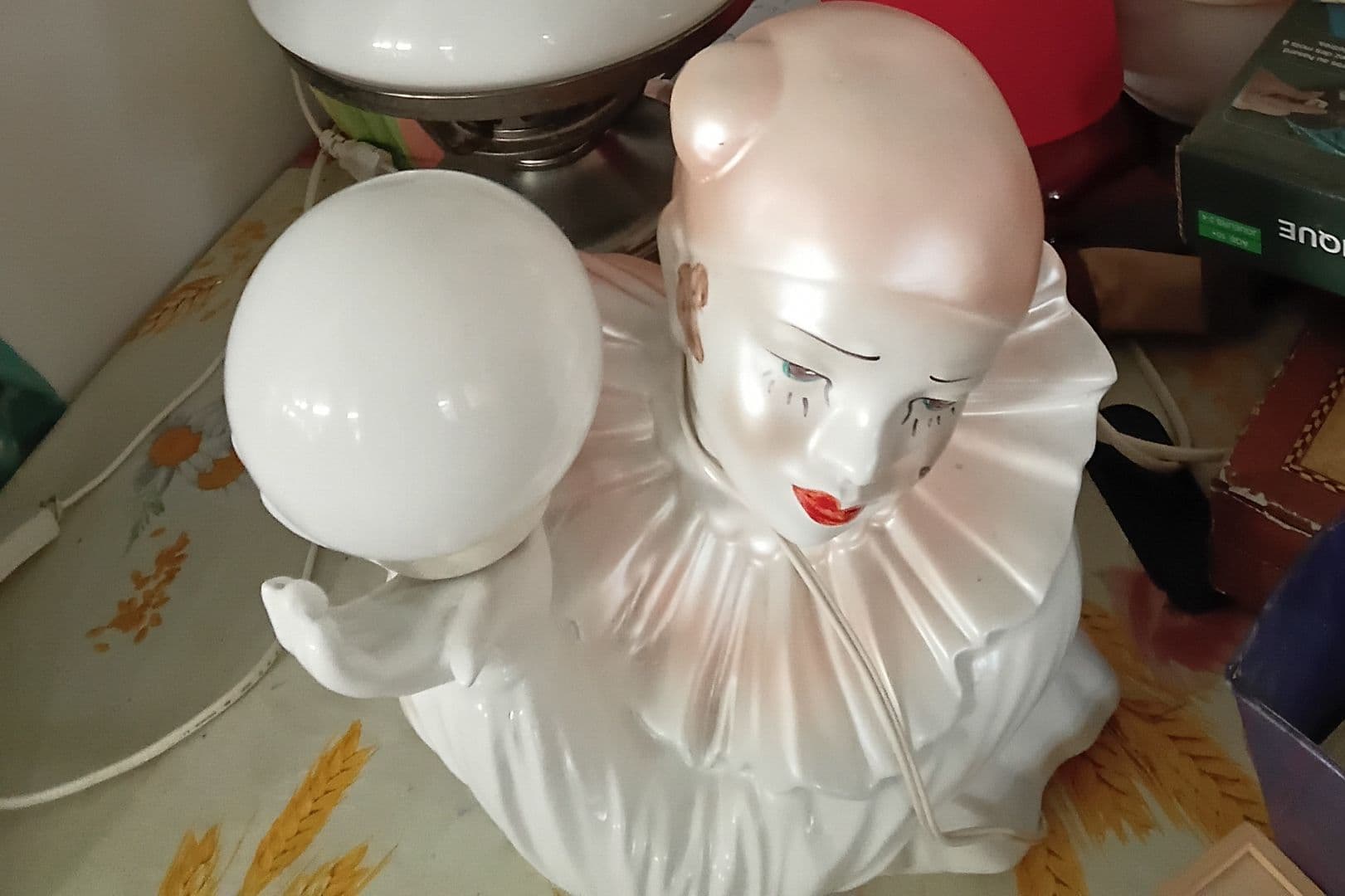 Vintage Pierrot Clown Ceramic Table Lamp - Image 1 of 1