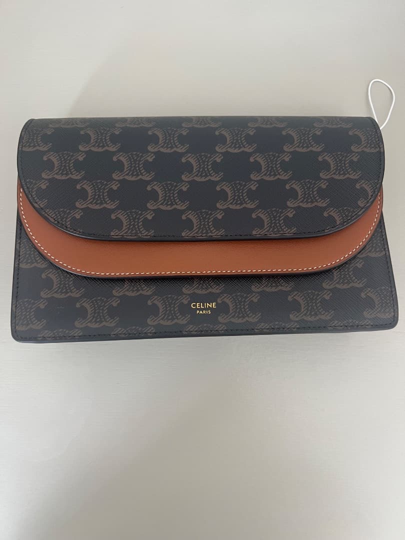 Céline Triomphe Canvas Envelope Clutch Brown - Image 1 of 5