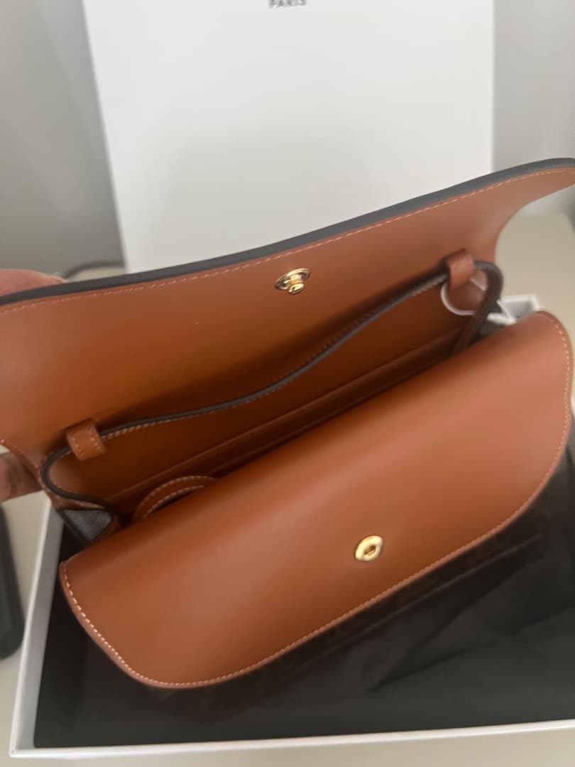 Céline Triomphe Canvas Envelope Clutch Brown thumbnail 3