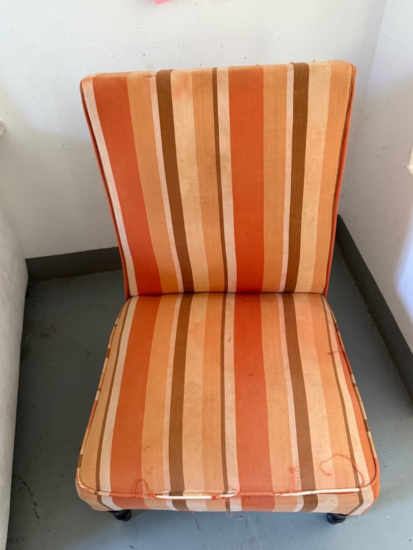 Set of 2 Striped Accent Chairs - Image 1 of 2