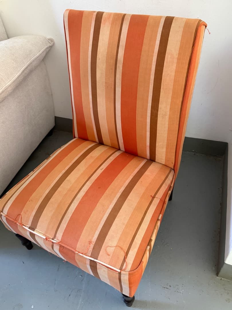 Set of 2 Striped Accent Chairs thumbnail 2