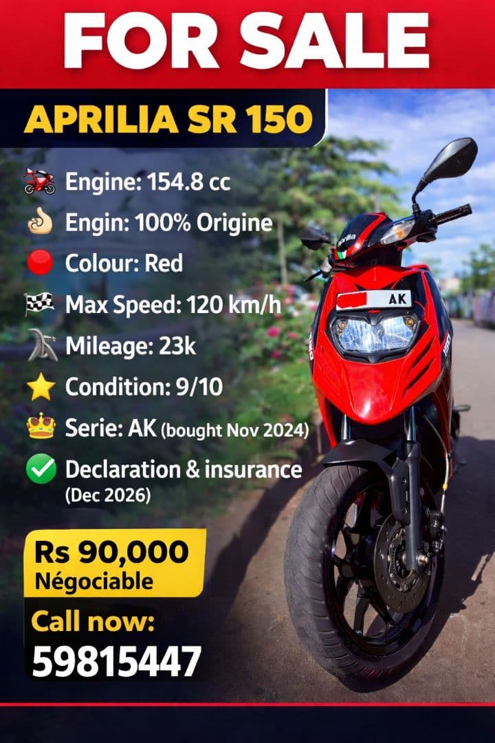 Aprilia SR 150 2024 154.8cc Automatic - Image 1 of 1