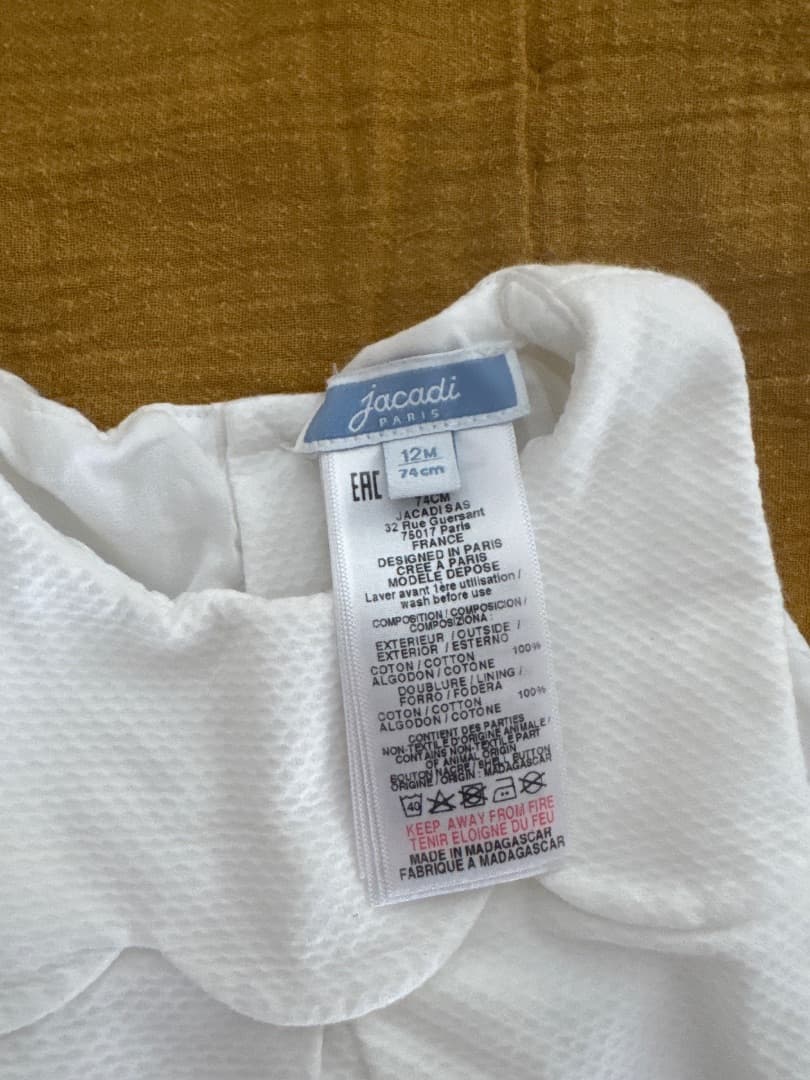 Jacadi White Dress 12 Months thumbnail 2