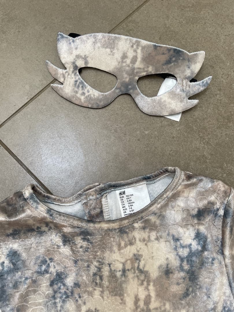 H&M Gray Dinosaur Onesie Costume with Mask thumbnail 2