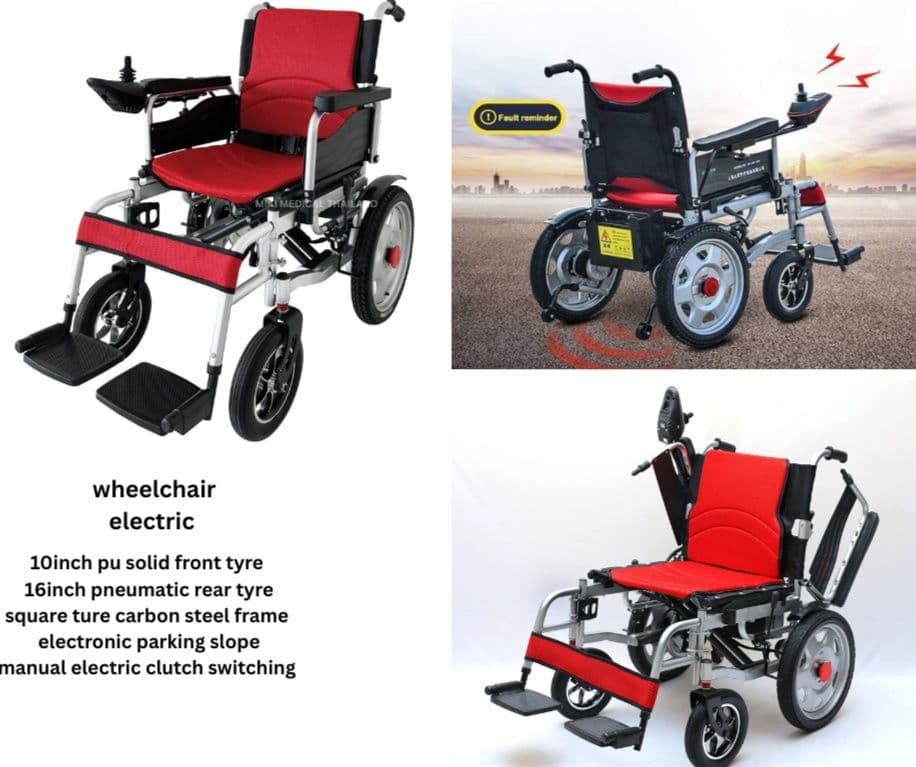 Red  Electric Wheelchair Carbon Steel Frame - Image 1 of 1