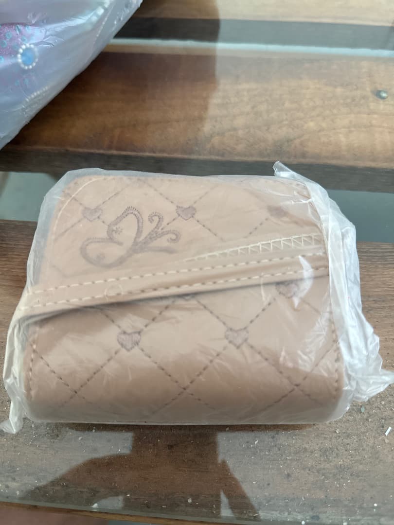 Beige Quilted Heart Pattern Wallet - Image 1 of 1