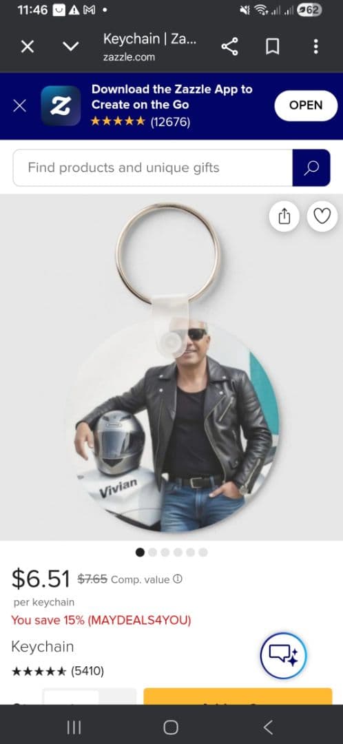 Custom Photo Keychain - Image 1 of 1