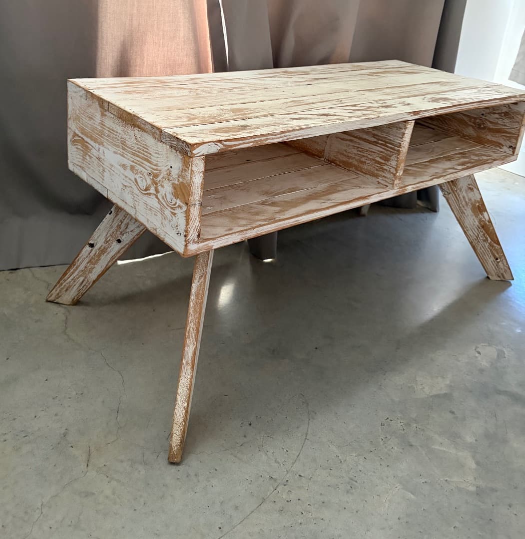 Rustic Wooden Coffee Table with Storage thumbnail 2