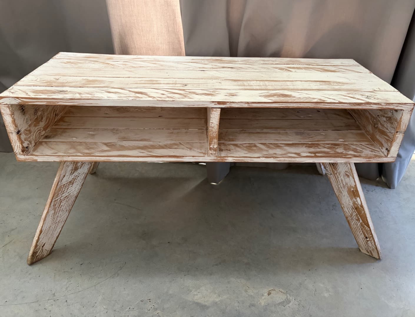 Rustic Wooden Coffee Table with Storage thumbnail 3