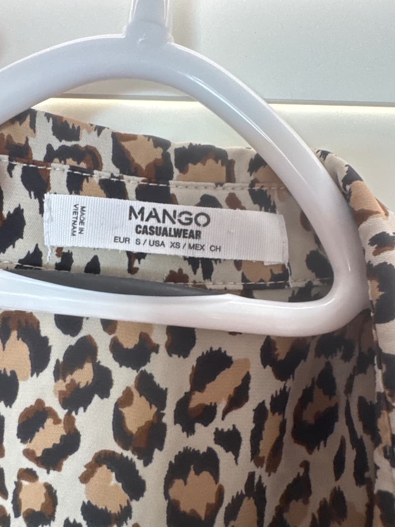 Mango Leopard Print Blouse Size S thumbnail 3