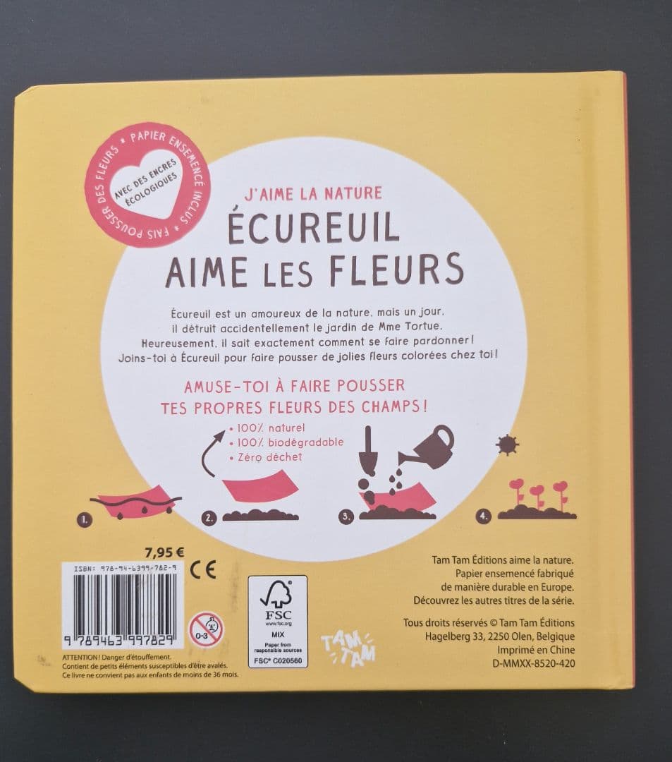 Tam Tam Editions Écureuil Aime les Fleurs Book with Seeds thumbnail 2