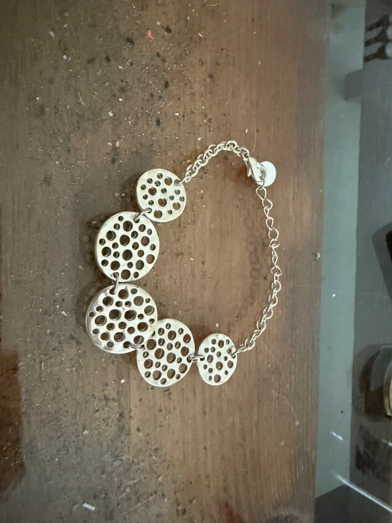 Silver Tone Circle Cutout Bracelet - Image 1 of 1