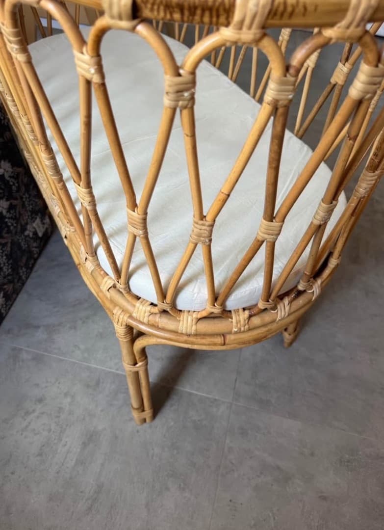 Rattan Baby Bassinet with Mattress and Bedding thumbnail 3