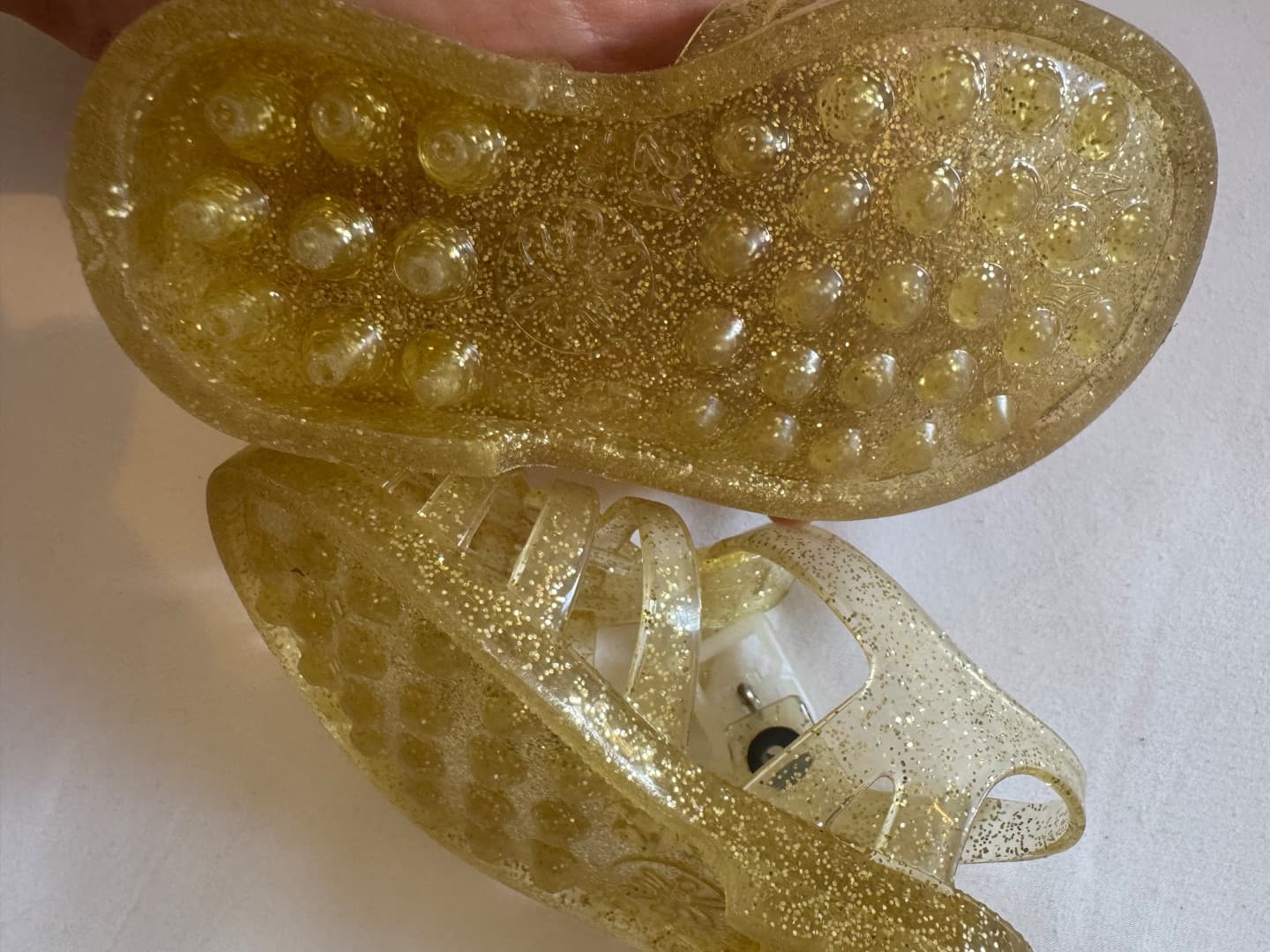Gold Glitter Jelly Sandals Size 21 thumbnail 2