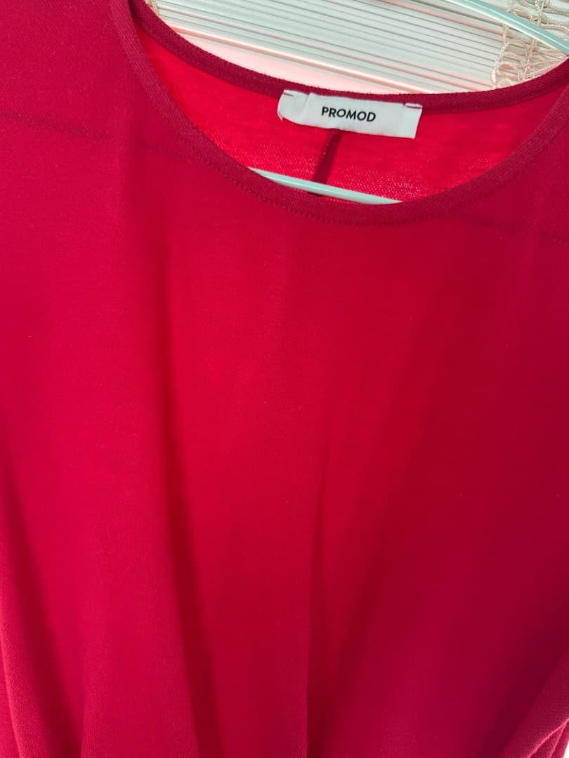 Promod Red Twist Detail Midi Dress Size L thumbnail 2