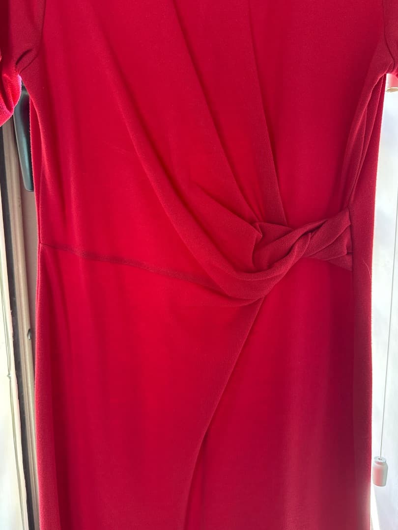 Promod Red Twist Detail Midi Dress Size L thumbnail 3