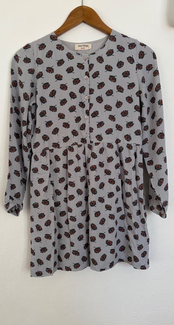 Nice Marje Grey Ladybug Print Long Sleeve Dress - Image 1 of 2
