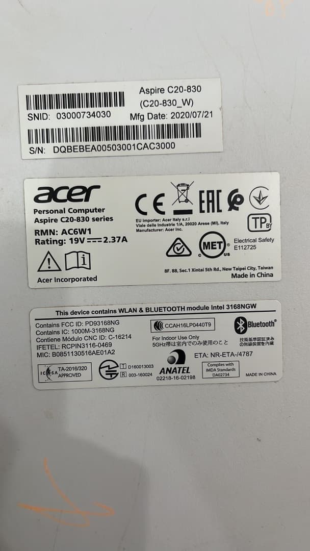 Acer Aspire C20-830 All-in-One PC thumbnail 3