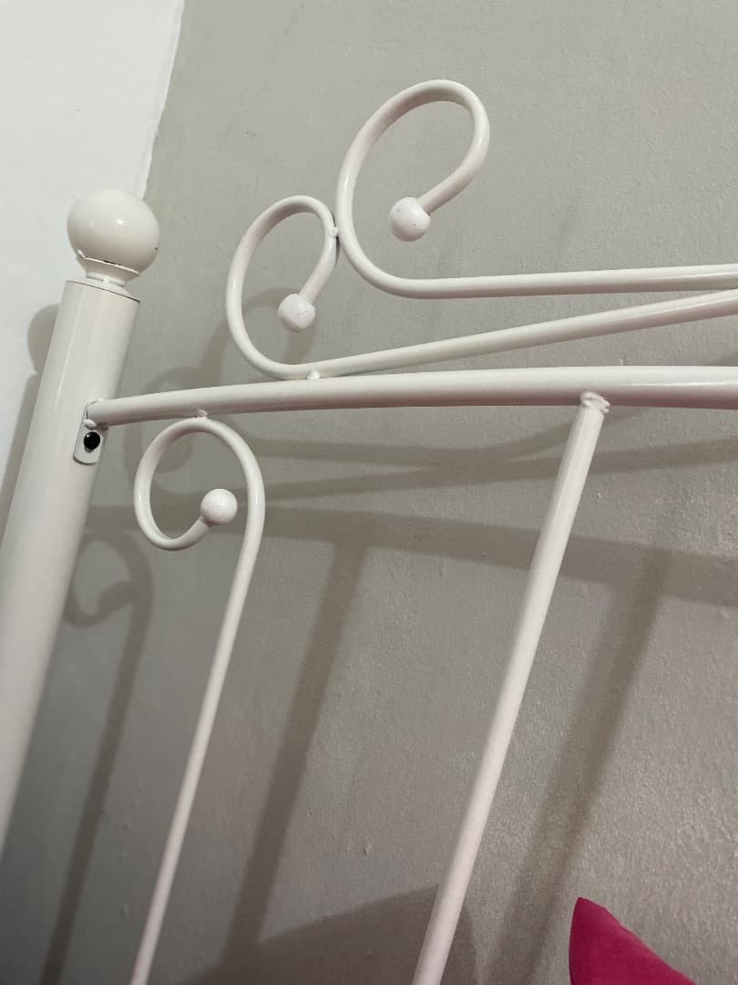 White Metal Bed and Mattress thumbnail 8
