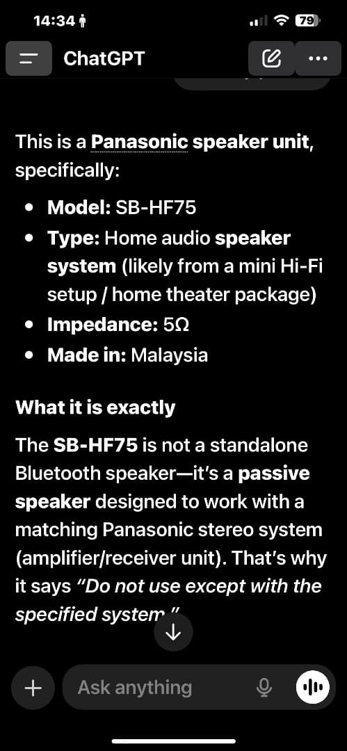 Panasonic SA-XH160 Home Theater System with SB-HF75 Speakers thumbnail 5