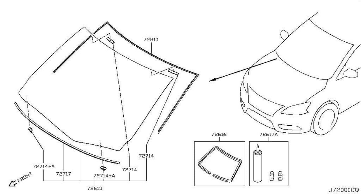 Nissan Sentra 2013-2018 Front Windscreen - Image 1 of 2