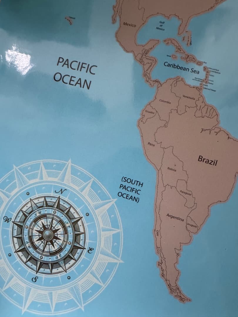 Scratch Map World Poster Blue Gray Countries thumbnail 2