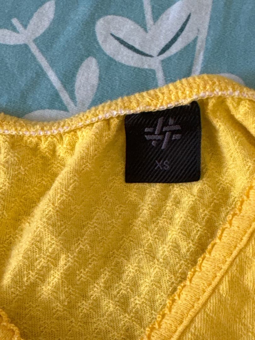 FH Yellow Ruffle Sleeve Top XS thumbnail 2