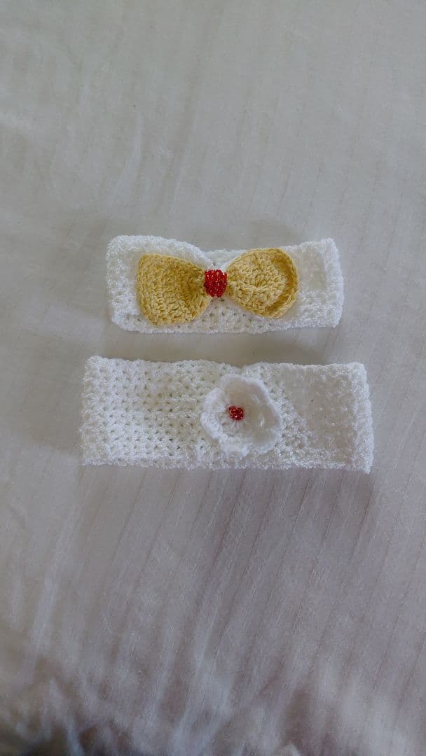 Handmade Crochet Pink-Grey Bow Bag & White Socks with Lace thumbnail 4