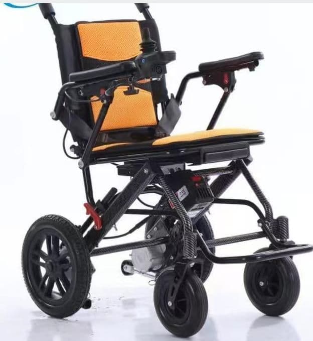 Carbon Frame Electric Foldable Wheelchair 24V Orange Seat - Image 1 of 1