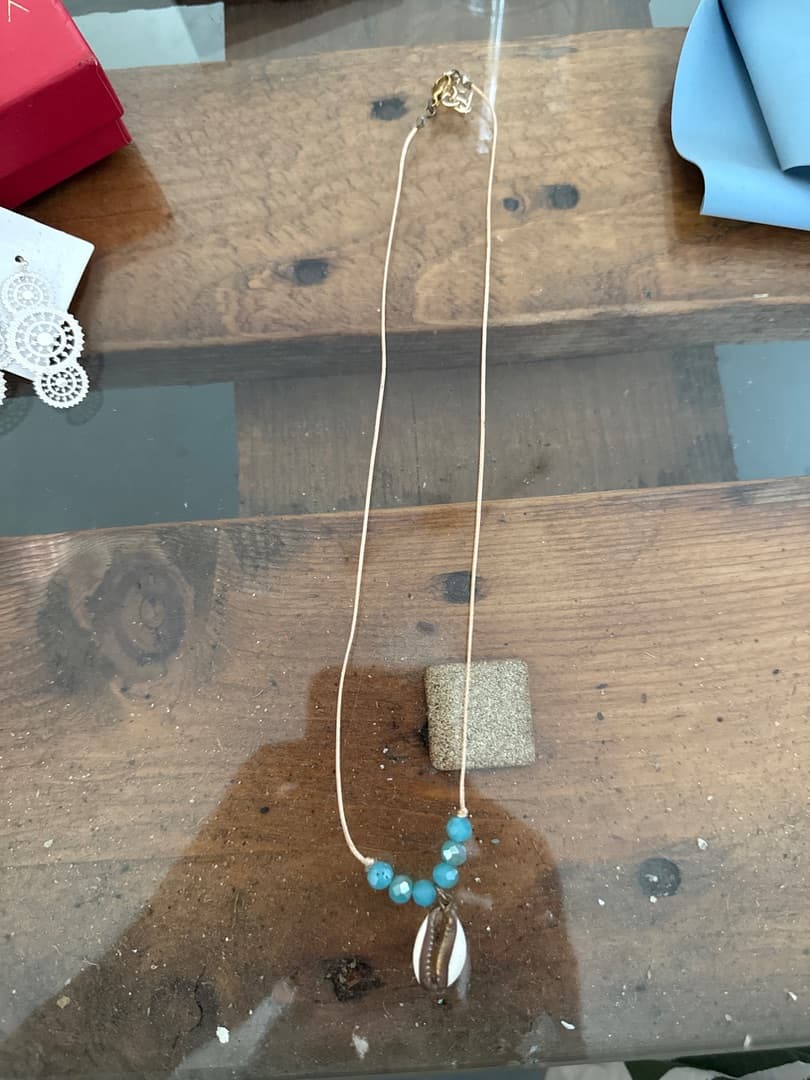 Beaded Cord Necklace with Seashell Pendant - Image 1 of 1