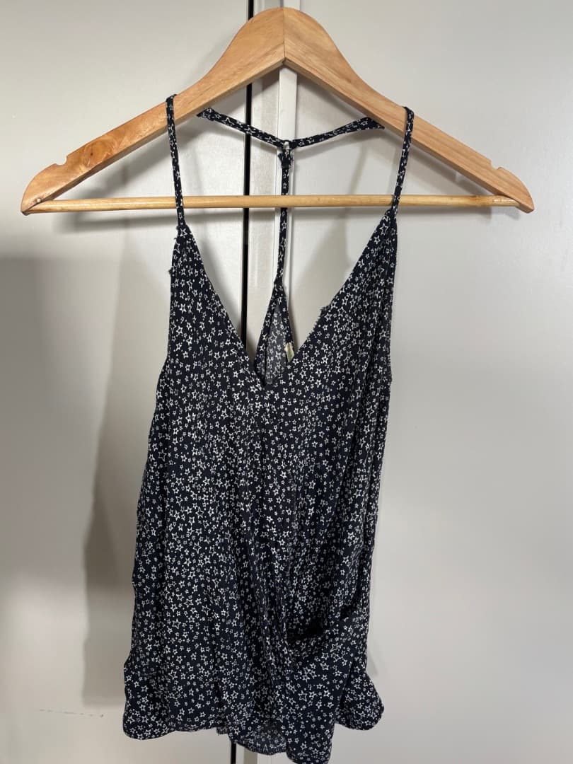 Black Spaghetti Strap Wrap Top - Image 1 of 1