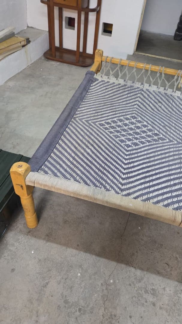 Indian Charpoy Bed 103x163cm blue Wood Frame thumbnail 3