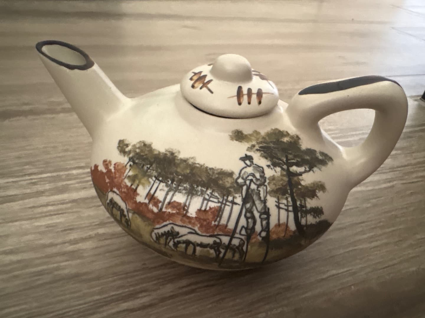 Cazalas Ceramic Teapot with Shepherd Scene