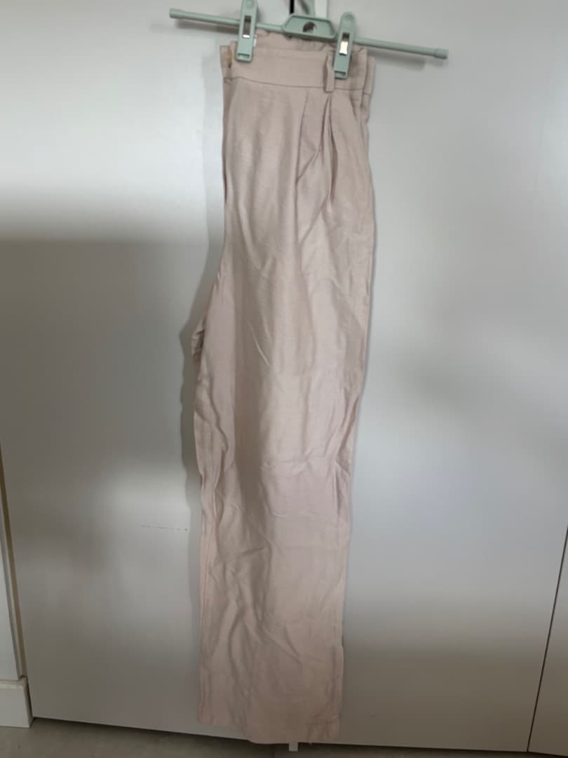 Beige Pleated High Waist Trousers Pants - Image 1 of 1