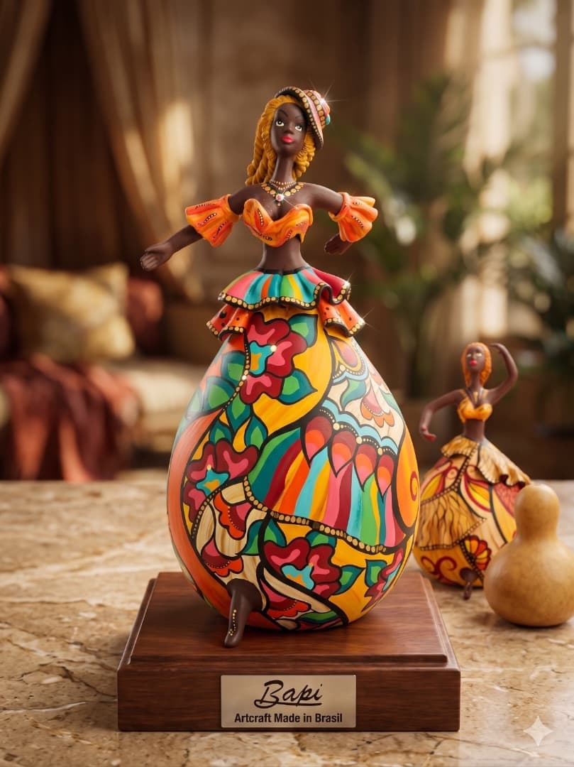 Bapi Designer Hand-Painted Gourd Dancer Figurine thumbnail 2