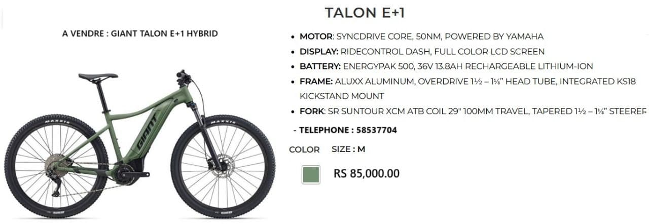 Vélo électrique Giant Talon E+1 Taille M - Image 1 of 1