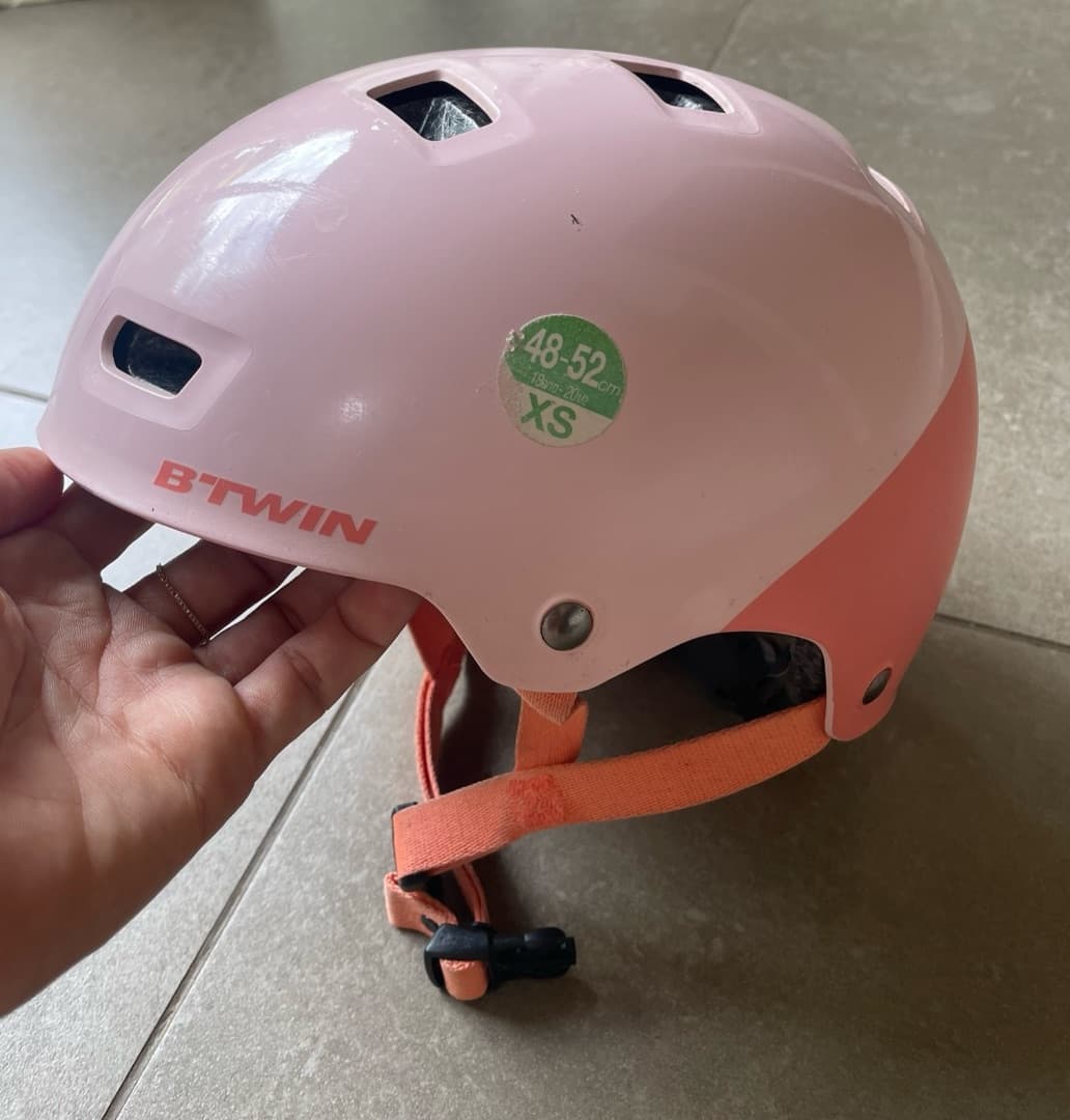 BTWIN Kids Bike Helmet Pink XS 48-52cm - Image 1 of 1