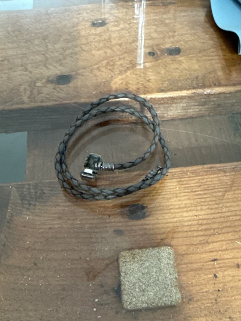 Pandora Braided Leather Bracelet Gray - Image 1 of 1