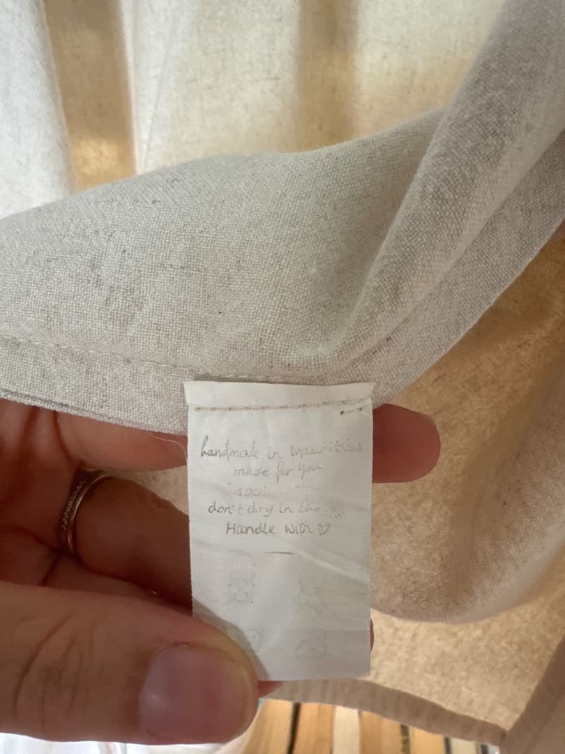 Euphory Wrap Blouse Size M/L Beige 100% Cotton thumbnail 3