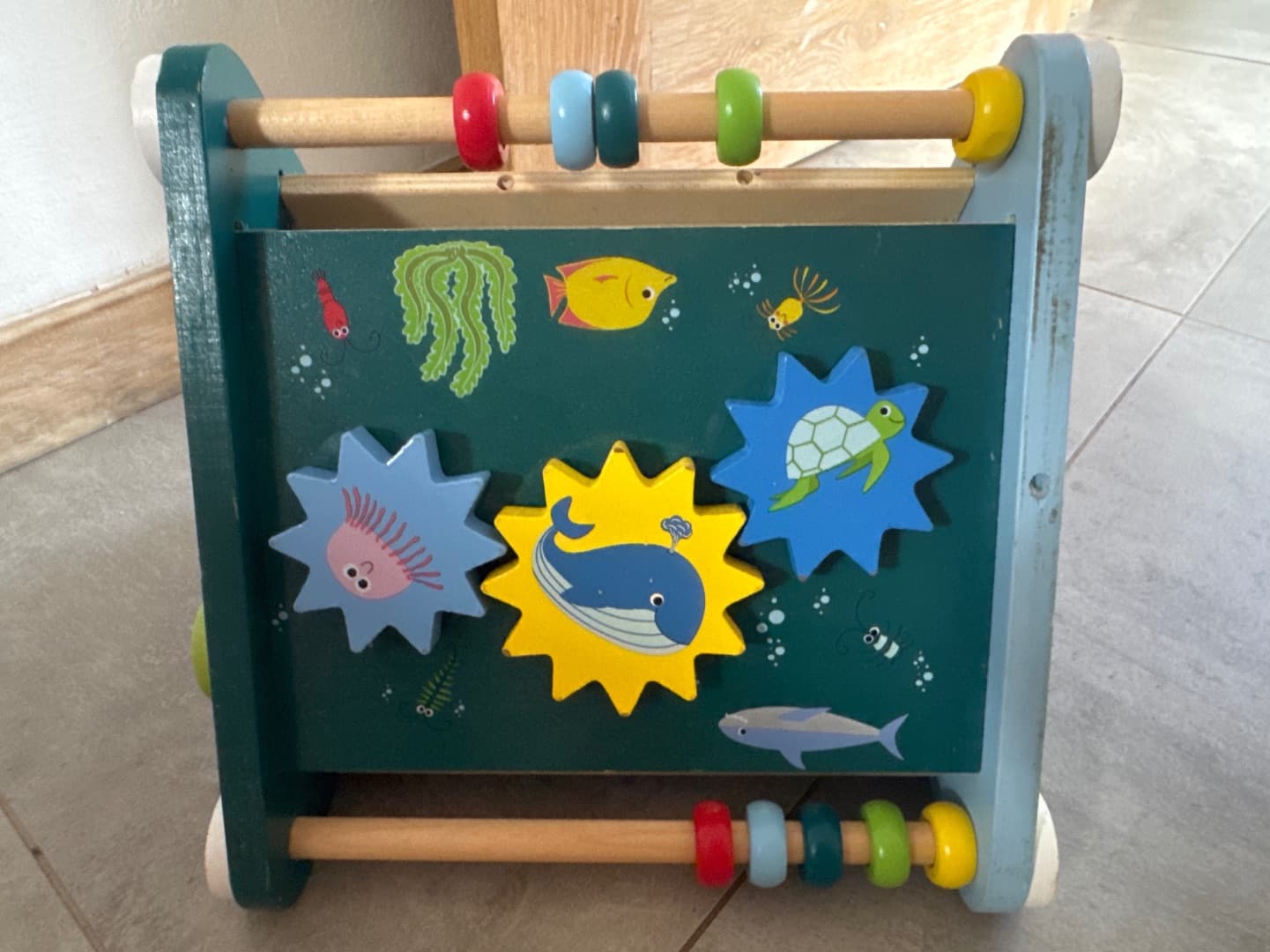 Wooden Activity Toy Ocean Theme Multi-Function Educational