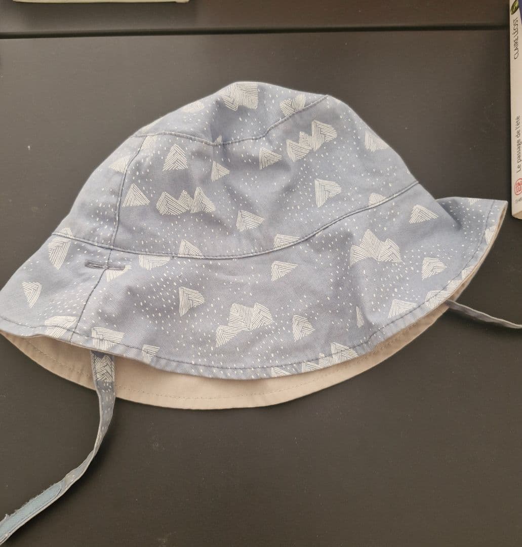 Baby Bucket Hat Grey Mountain Print Chin Straps - Image 1 of 1
