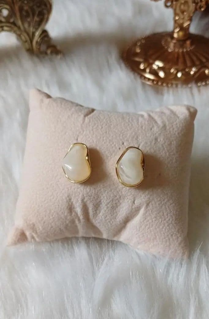 Gold Pearl Drop Stud Earrings - Image 1 of 1