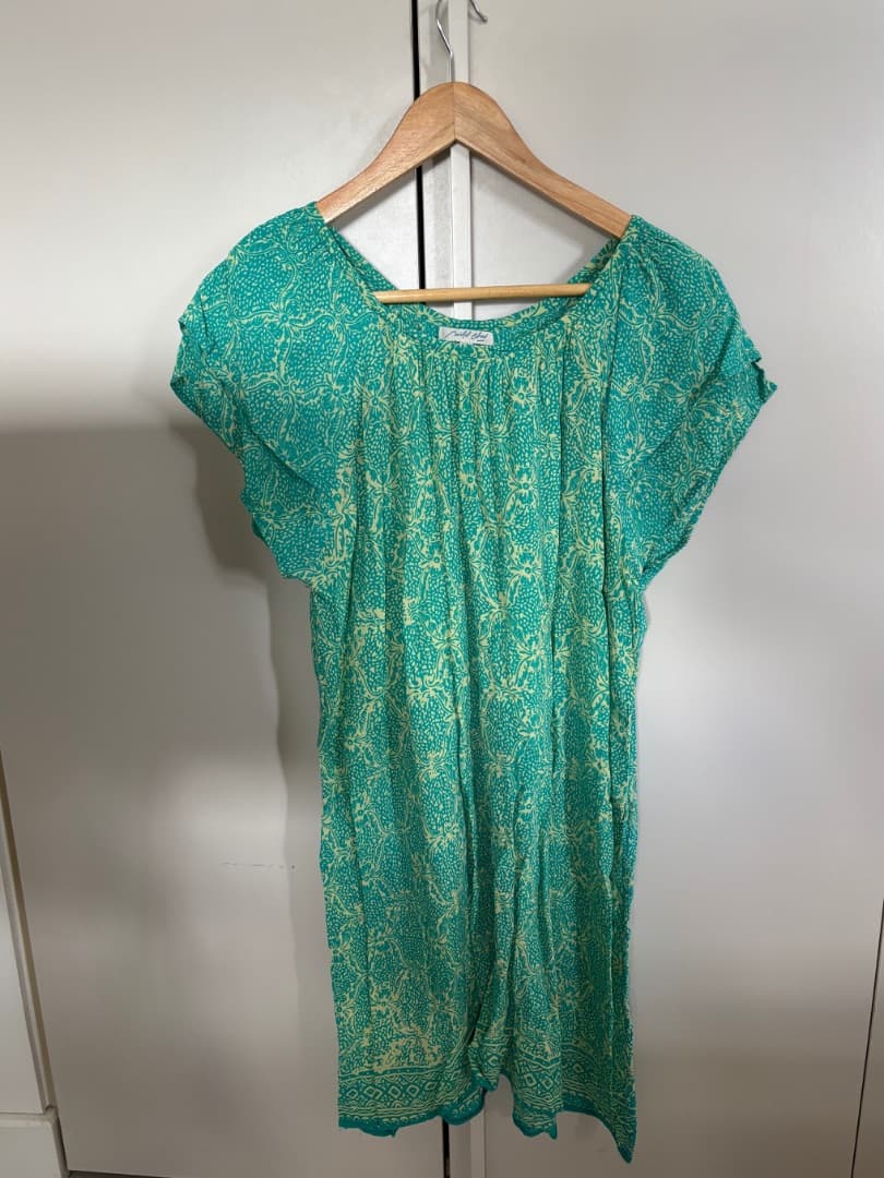 Green Ruffle Sleeve Women's Dress - Image 1 of 1