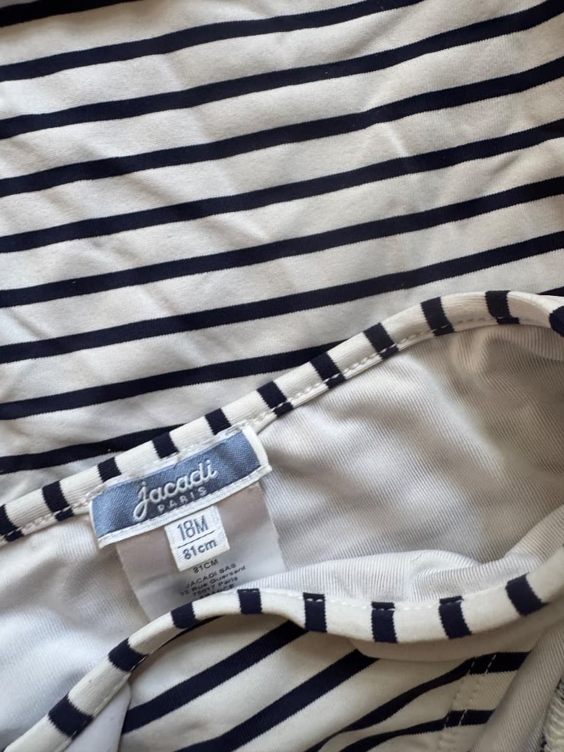 Jacadi Striped Swimsuit Set Size 18M thumbnail 3