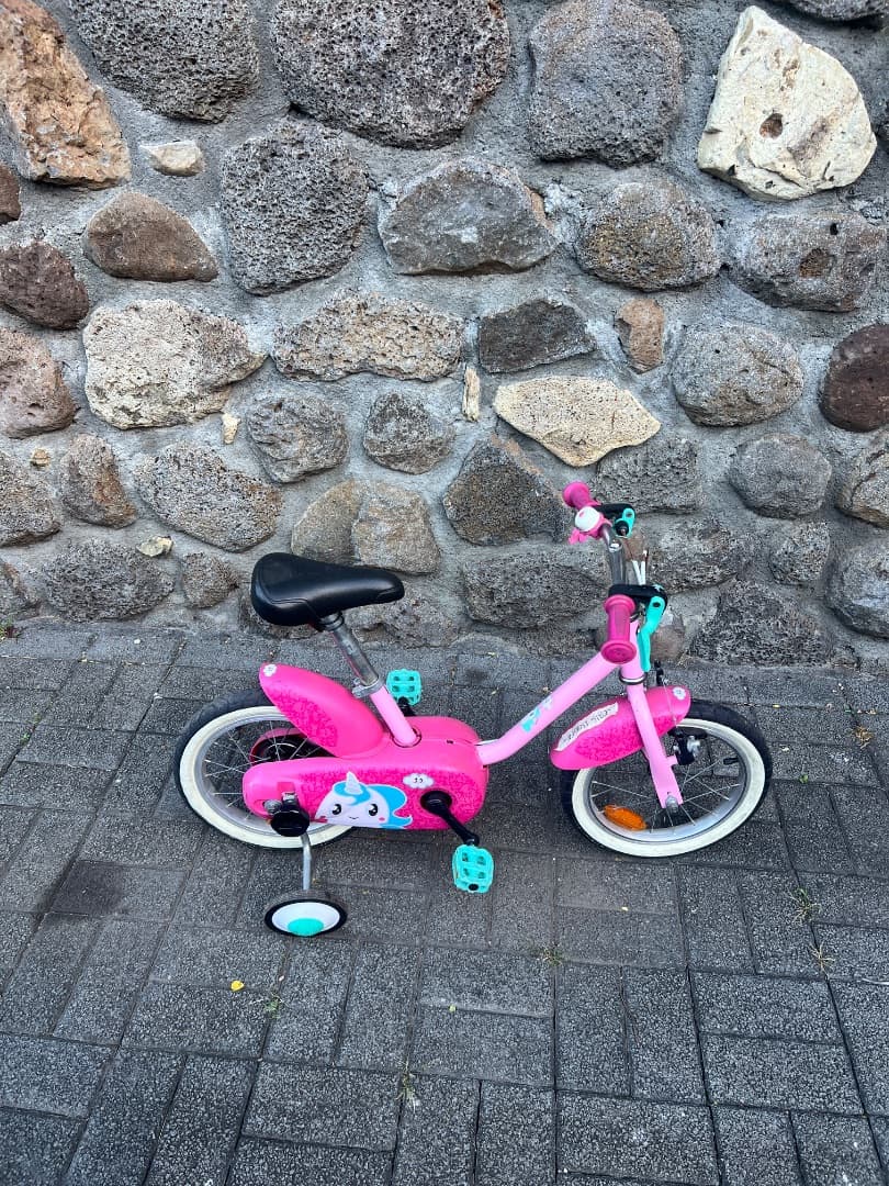 B'Twin Unicorn Kids Bike with Training Wheels - Image 1 of 4
