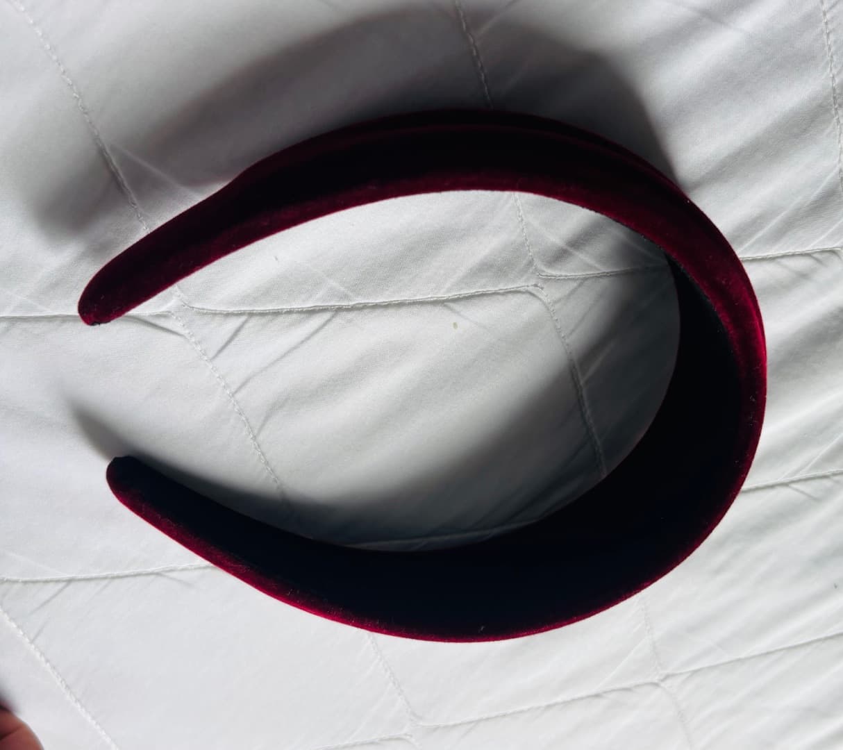 Burgundy Velvet Padded Headband thumbnail 2