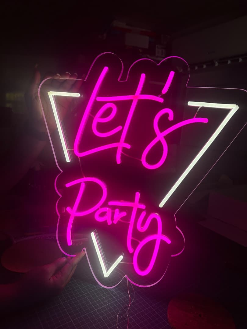 Custom Neon Signs: Nike Swoosh Red, Haunter Purple, Let's Party Pink thumbnail 3